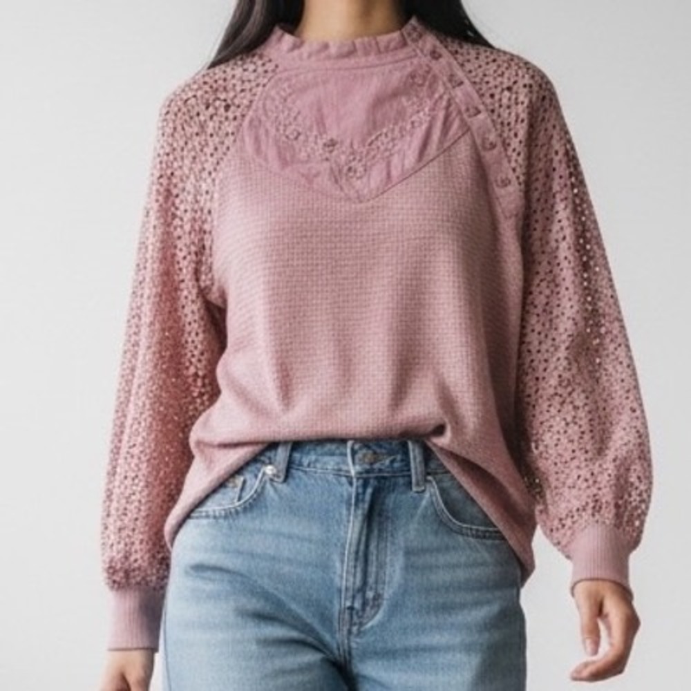 Free People Sweetest Thing Thermal Pink size‎ XS